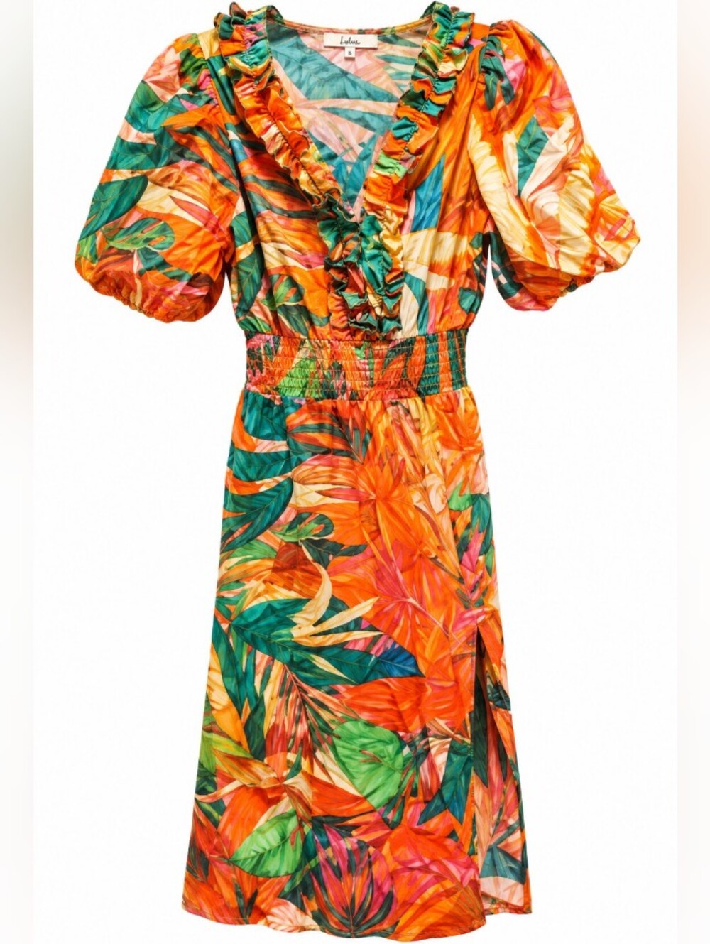 Walter Baker Tropical Ruffle Midi Maxi Dress